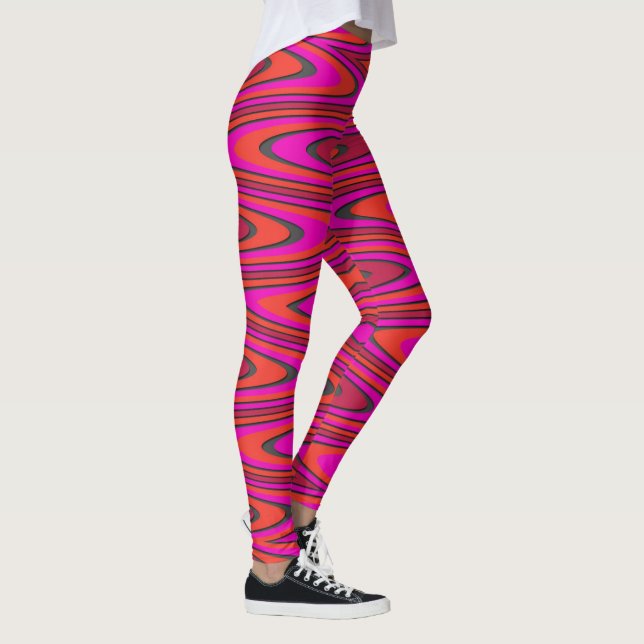 Psychedelic Heatwave Leggings – Electric Retro  (Right)
