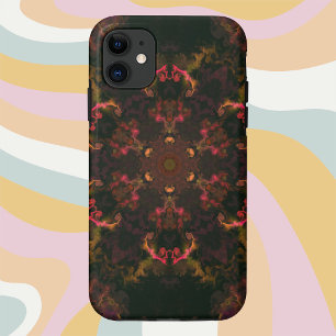 Psychedelic Hippie Black Red and Orange Case-Mate iPhone Case