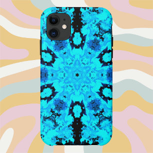 Psychedelic Hippie Blue and Black Case-Mate iPhone Case