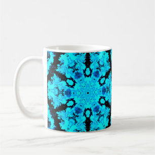 Psychedelic Hippie Blue and Black Coffee Mug