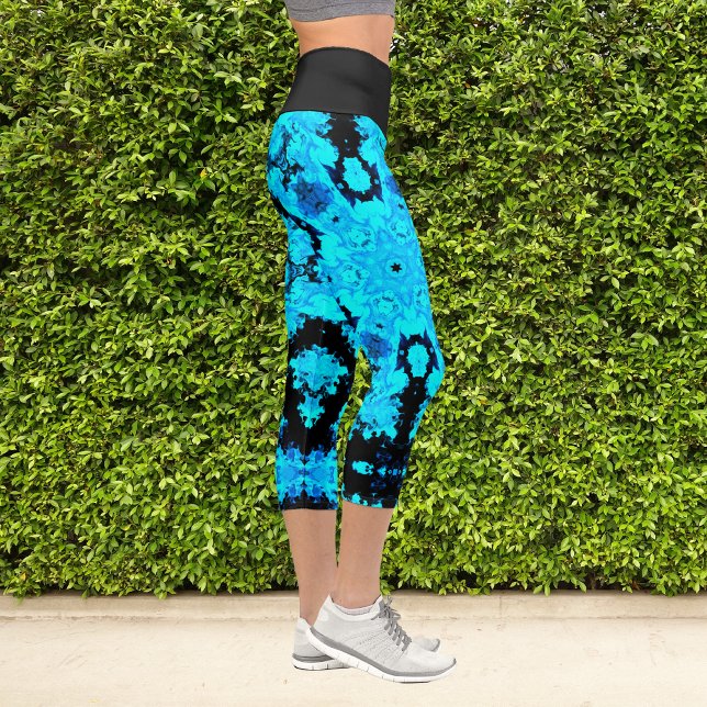 Psychedelic Hippie Blue and Black Leggings (Creator Uploaded)