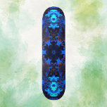 Psychedelic Hippie Blue and Orange Skateboard<br><div class="desc">This psychedelic kaleidoscope design features blue and orange. Vibrant trippy visuals for the modern hippie or anyone who loves bright colours!</div>