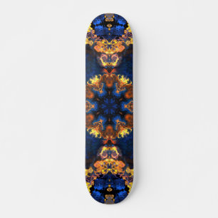 Psychedelic Hippie Blue and Yellow Skateboard