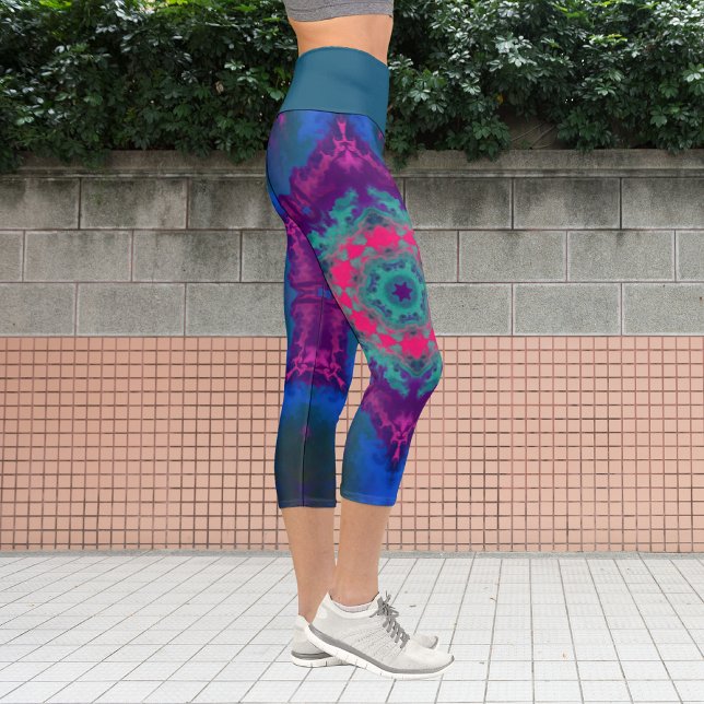 Psychedelic Hippie Blue Pink and Purple Leggings (Creator Uploaded)