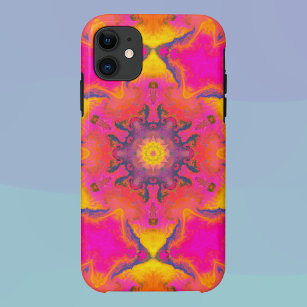 Psychedelic Hippie Flower Pink Purple and Yellow Case-Mate iPhone Case