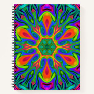 Psychedelic Hippie Flower Rainbow Notebook