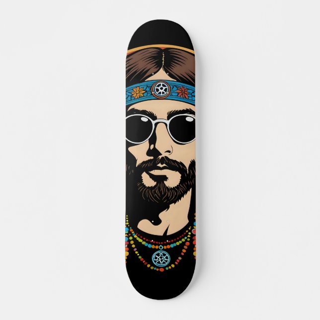 Psychedelic Hippie Guy Skateboard (Front)