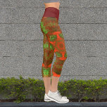 Psychedelic Hippie Leggings<br><div class="desc">These psychedelic leggings feature bright red and green in an asymmetrical kaleidoscope pattern.</div>