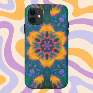 Psychedelic Hippie Orange and Purple Case-Mate iPhone Case