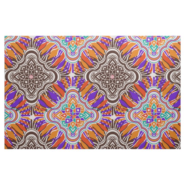 psychedelic hippie pattern fabric (Yard)