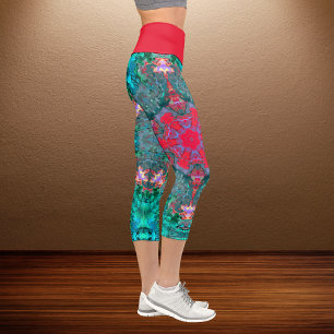 Psychedelic Hippie Pink Teal and Blue Leggings