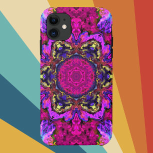 Psychedelic Hippie Pink Yellow and Orange Case-Mate iPhone Case