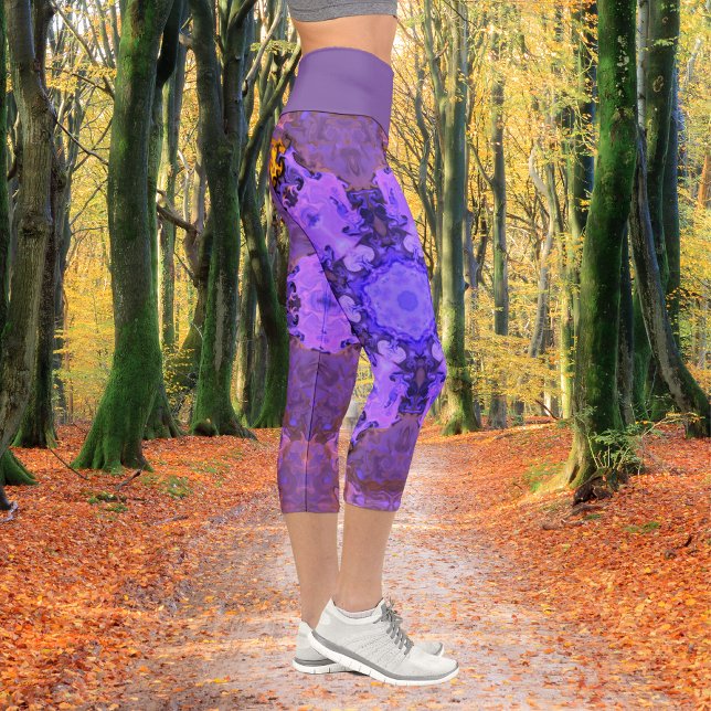 Psychedelic Hippie Purple and Yellow Leggings (Creator Uploaded)
