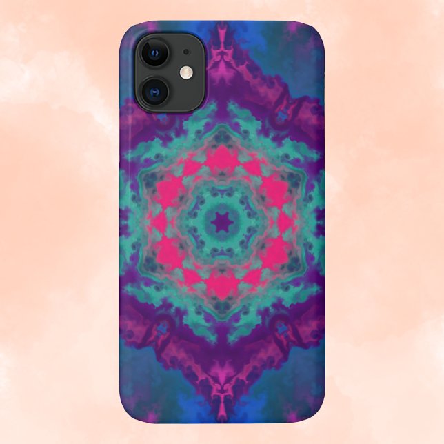 Psychedelic Hippie Purple, Blue, and Pink Case-Mate iPhone Case (Creator Uploaded)