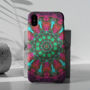 Psychedelic Hippie Purple Pink and Teal Case-Mate iPhone Case