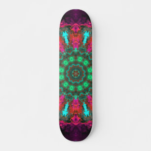 Psychedelic Hippie Purple Pink and Teal Skateboard