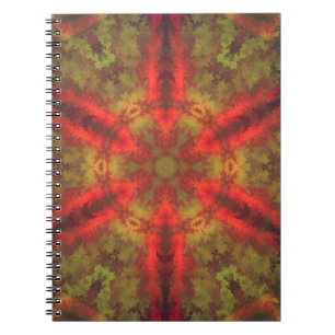Psychedelic Hippie Red and Yellow Notebook