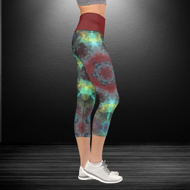Psychedelic Hippie Red Blue and Yellow Leggings (Creator Uploaded)