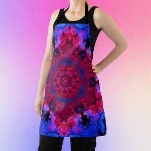 Psychedelic Hippie Red Pink and Blue Apron