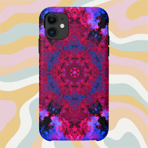 Psychedelic Hippie Red Pink and Blue Case-Mate iPhone Case