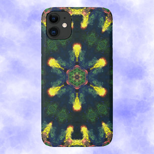 Psychedelic Hippie Yellow Blue and Green Case-Mate iPhone Case