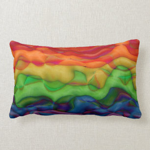 Psychedelic Hippy Rainbow Acid Trip Lumbar Cushion