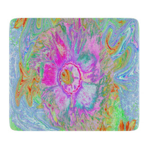 Psychedelic Hot Pink and Ultra-Violet Hibiscus Cutting Board