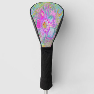 Psychedelic Hot Pink and Ultra-Violet Hibiscus Golf Head Cover