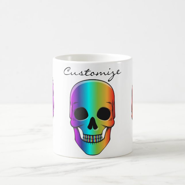 Psychedelic Human Skull Thunder_Cove Coffee Mug (Center)