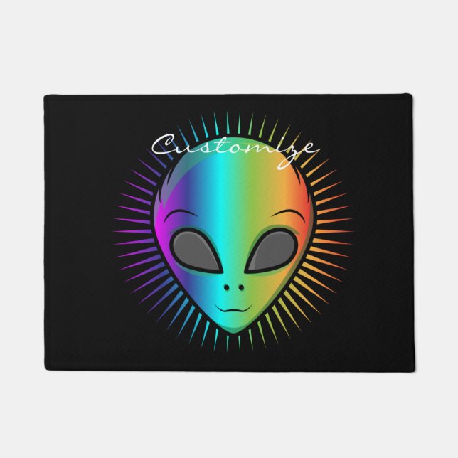 Psychedelic Human Skull Thunder_Cove  Doormat (Front)