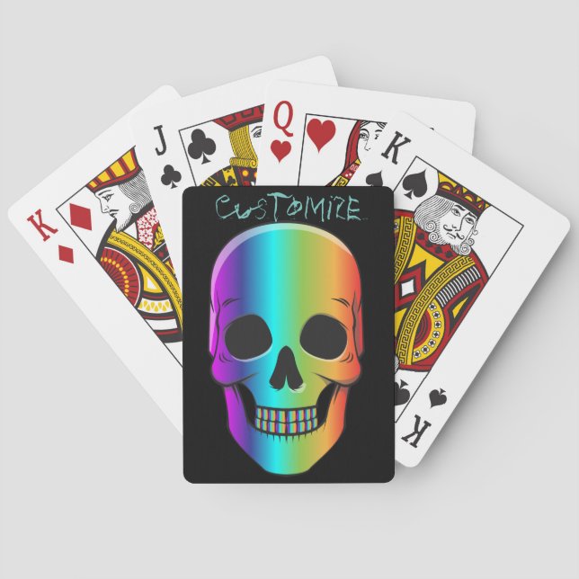 Psychedelic Human Skull Thunder_Cove Playing Cards (Back)