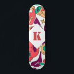 Psychedelic Illustration Name & Initial Monogram Skateboard<br><div class="desc">This fun skateboard featuring psychedelic pattern illustration,  custom name & initial would make a wonderful gift for someone,  who's into skateboarding! Easily add the desired name & initial by clicking on the "personalise this template" option.</div>