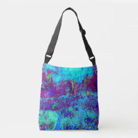 Psychedelic Impressionistic Blue Garden Landscape