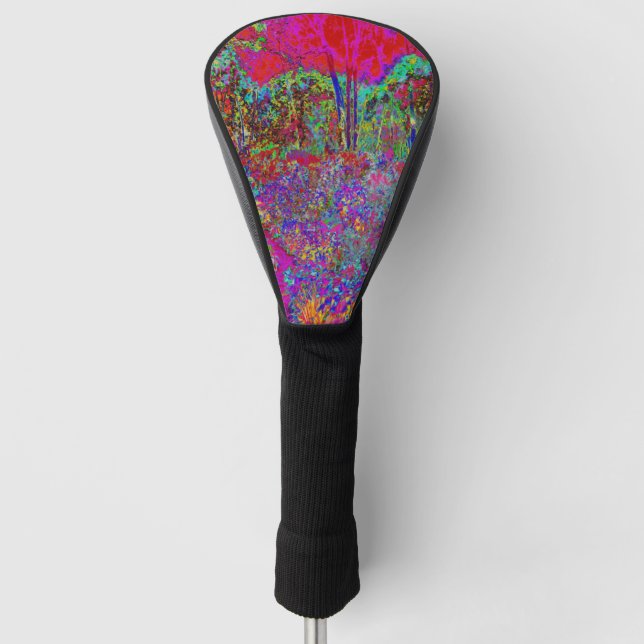Psychedelic Impressionistic Garden Landscape Golf Head Cover (Front)
