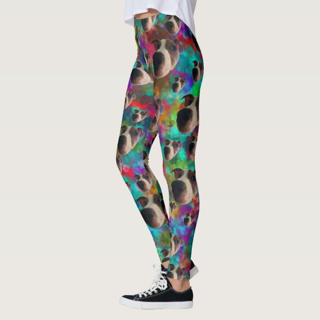 Psychedelic Jack Russell Ladies Leggings (Left)