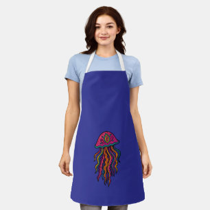 Psychedelic Jellyfish Apron   Bold Ocean Vibes