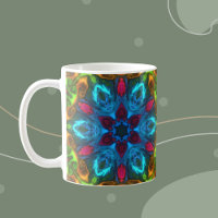 Psychedelic Kaleidoscope Blue Pink and Green