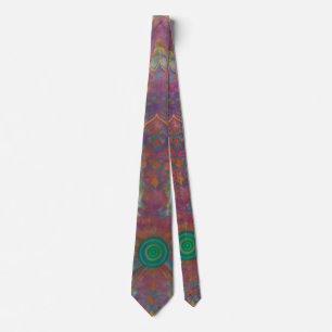 Psychedelic Kaleidoscope Geometric Tie