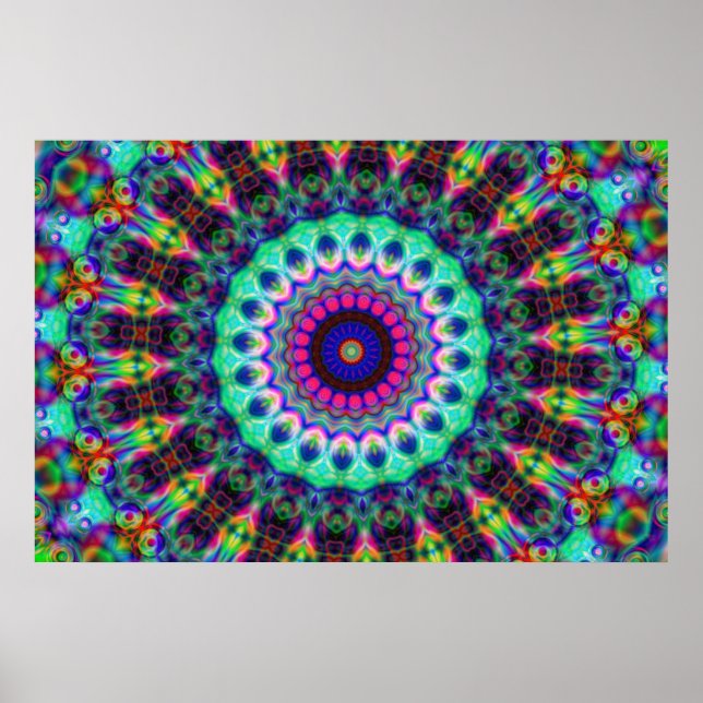 Psychedelic Kaleidoscope Konst Poster (Front)
