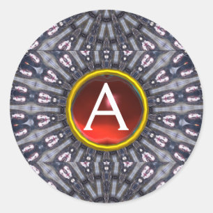 PSYCHEDELIC KALEIDOSCOPE /MYSTIC MEMORIES monogram Classic Round Sticker