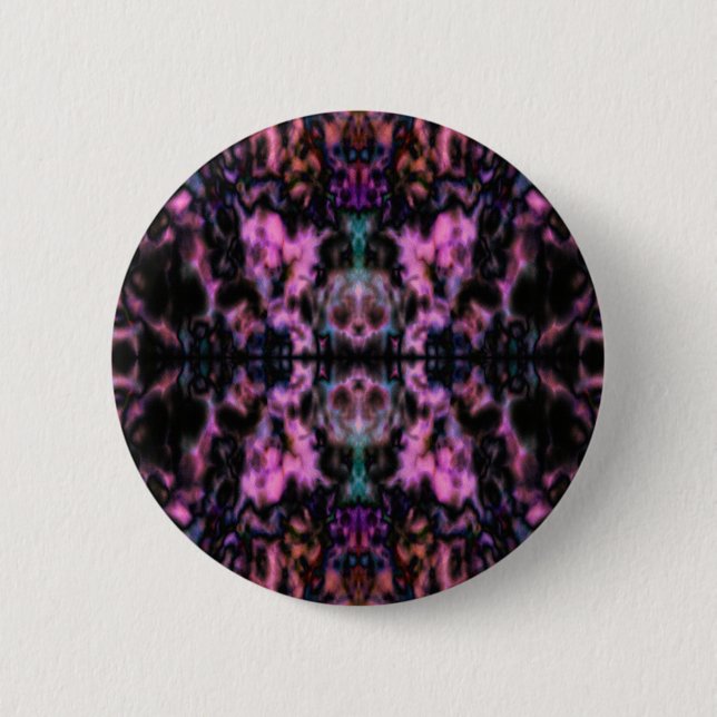 Psychedelic kaleidoscope pattern 6 cm round badge (Front)