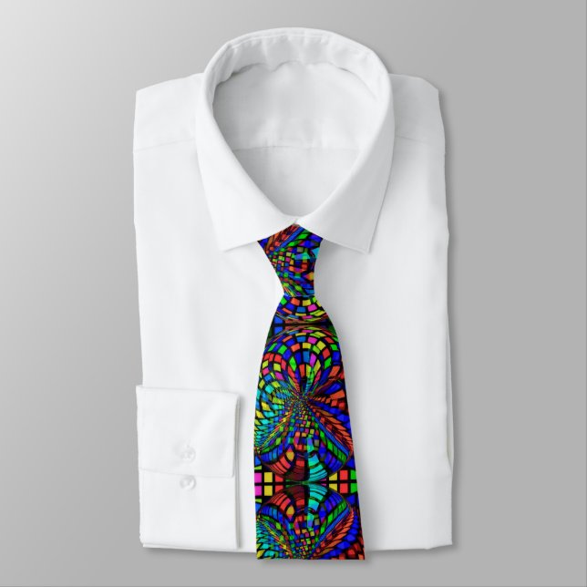 Psychedelic Kaleidoscope Tie (Tied)