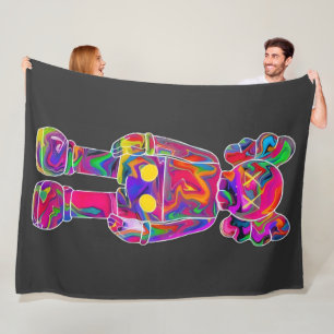 Psychedelic Kaw Fleece Blanket