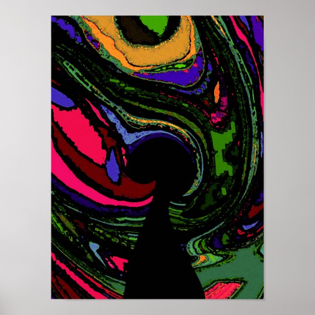 Psychedelic Keyhole ~Print Poster Modern Abstract (Front)