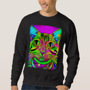 Psychedelic Kitty Kitten Lover In Cat Art Style Sweatshirt