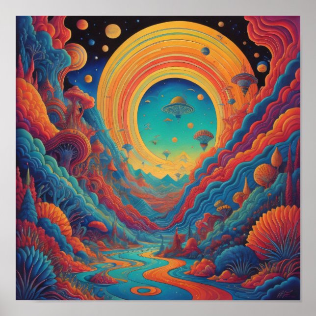 Psychedelic Landscape Journey  Poster (Front)