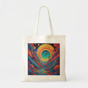 Psychedelic Landscape Journey  Tote Bag
