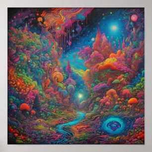Psychedelic Landscape Poster