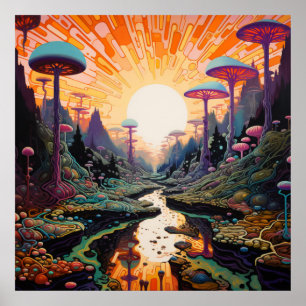 Psychedelic landscapes poster