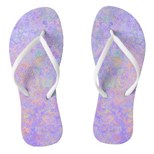 Psychedelic Lavender Purple Neon Pastel Abstract Jandals